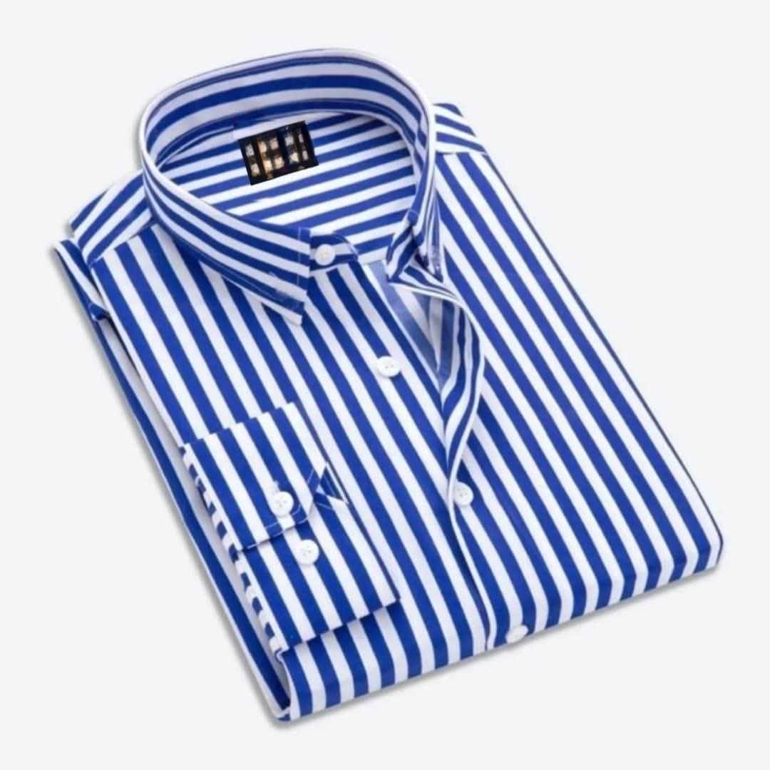 Men's Long Sleeve Stripe Print Shir